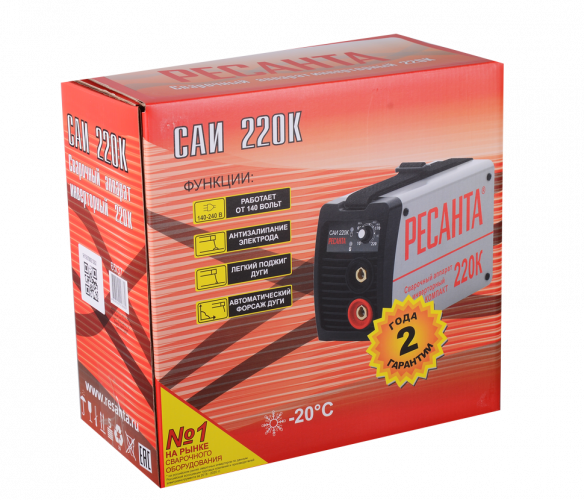 Сварочный аппарат инверторный Ресанта САИ 220К (компакт)
