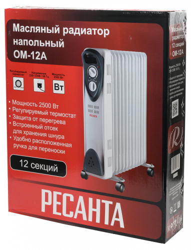 Масляный радиатор Ресанта ОМ-12А