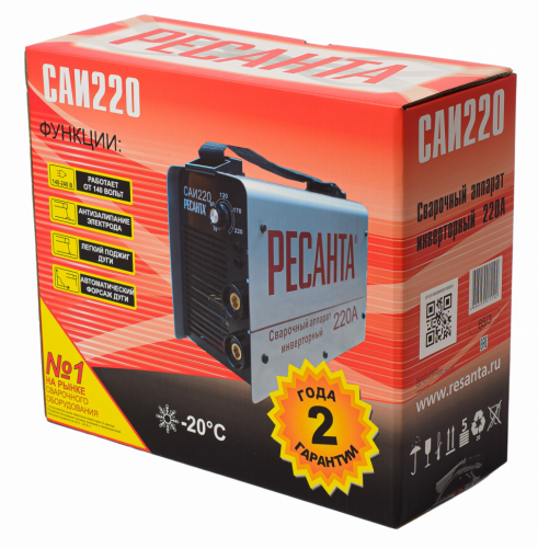 Сварочный аппарат инверторный Ресанта САИ 220 в кейсе