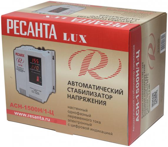 Стабилизатор напряжения серии LUX РЕСАНТА АСН-1500Н/1-Ц