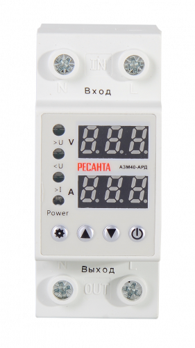 Автоматический защитный модуль от повышенного/пониженного напряжения Ресанта АЗМ-40АРД