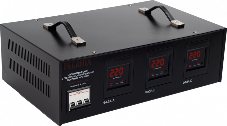 Стабилизатор напряжения РЕСАНТА АСН-4500/3-ЭМ