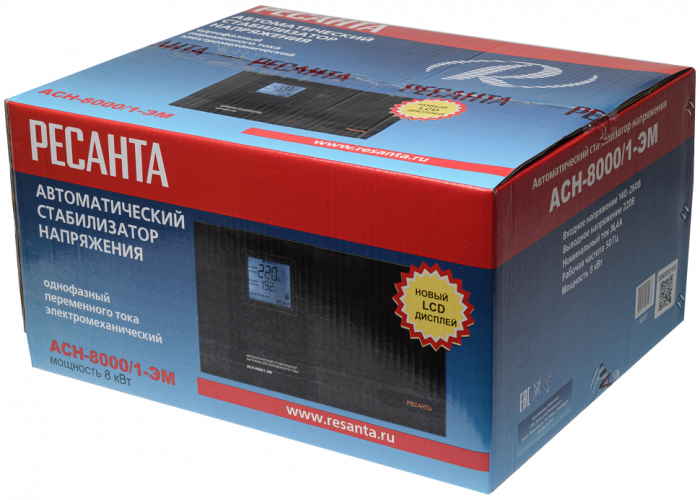 Стабилизатор напряжения РЕСАНТА АСН-8000/1-ЭМ
