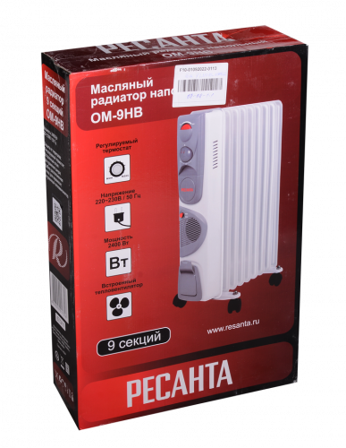 Масляный радиатор РЕСАНТА ОМ-9НВ с вентилятором